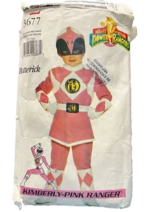 Vtg Butterick Pattern 3677 Kimberly Pink Power Ranger Costume All Child Sizes - Picture 1 of 6
