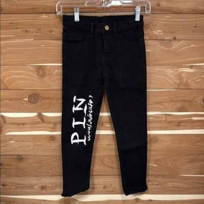 Gagele Collection Boy's Skinny Fit Ripped Distress Denim Black Jeans size 6 - Image 1 of 4