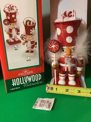 Kurt Adler Short Bucket Hat Soldier Wooden Hollywood Christmas Nutcracker Red - Image 1 of 4