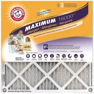 12x24x1 Arm & Hammer Maximum 16000 Allergen Odor Air Filters (MERV 11) (4-Pack) - Picture 1 of 2