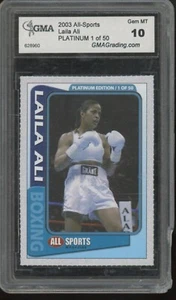 Revista All-Sports 2003 edición platino boxeo Laila Ali #/50 GMA 10 gemas como nueva - Imagen 1 de 2