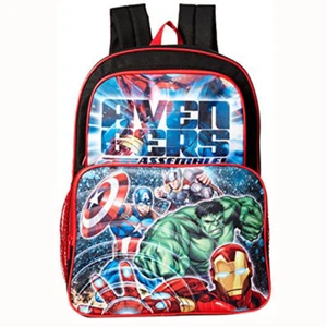 Marvel Comics Backpack School Kids Book Bag -Iron Man, Thor, Hulk, Capt. America - Picture 1 of 12