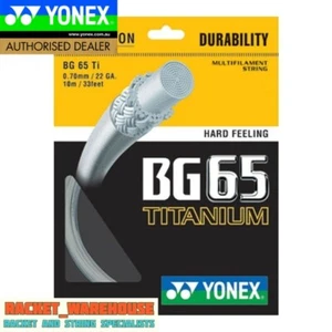 10 x PACKETS YONEX BG65Ti BADMINTON RACKET STRING 100% GENUINE CHOICE OF COLOUR - Picture 1 of 5