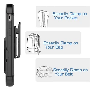 For iPhone 8,7,6s Hybrid Armor Belt Clip Holster BLACK Combo Phone Case - Picture 1 of 7