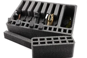 7 Pistolas Optic Ready Range espuma + bandeja de almacenamiento se adapta a estuche Pelican 1520 Apache 4800 - Imagen 1 de 6