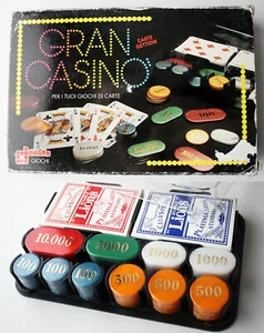 RARE VINTAGE 90'S GRAN CASINO POKER CHIPS & PLAYING CARDS DIDATTO ITALY NEW NOS! - Picture 1 of 10