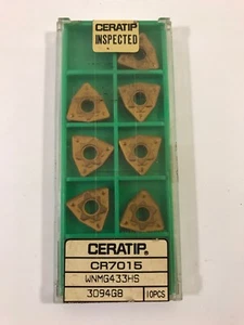 Ceratip Carbide Inserts WNMG433HS CR7015 3094G8 Qty 9 - Picture 1 of 3