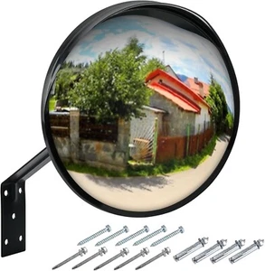30cm 12" Safety Convex Traffic Mirror with Wall Mount Bracket Driveway Garage - Picture 1 of 7