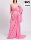 Rrp?845 Love To Love Gai Mattiolo Evening Gown It44 Us8 Uk12 L Scarf Pleated