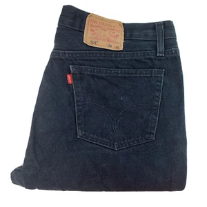 Vintage Levi's 501 Black Straight Leg Button Fly Jeans Made in USA Size W36 L30 - Picture 1 of 11