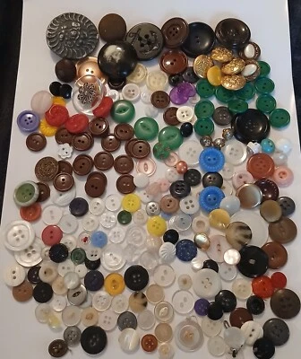 Pronged Rhinestone,Celluloid,Brass,MOP,Plastic Antique Vintage Buttons Lot  - Image 1 of 4