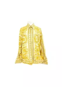 Original/Auténtico Gianni Versace Couture - Camisa de seda vintage - Patrón barroco talla 44 - Imagen 1 de 10