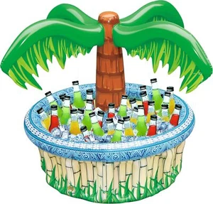 28” Inflatable Palm Tree Cooler, Luau Hawaiian Tropical Beach Themed Party - Picture 1 of 9
