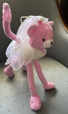 2002 Barbie Long Legged Pose Me Pet Bride Kitty Plush Stuffed Toy Mattel 11" - Image 1 of 4