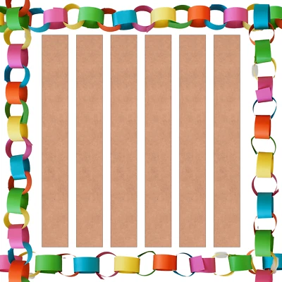 STELLA WEDS Brown Kraft Paper Chain Card Strips. 5 Meter / 16 Feet Long. Wedding Party Decor