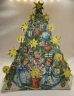 Vintage Advent Christmas Calendar Holiday Tree Angel Glitter W.Germany Haco 0163