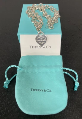 Tiffany & Co. Sterling Silver (.925) Necklace & Heart Pendant w/ Single Diamond - Image 1 of 4