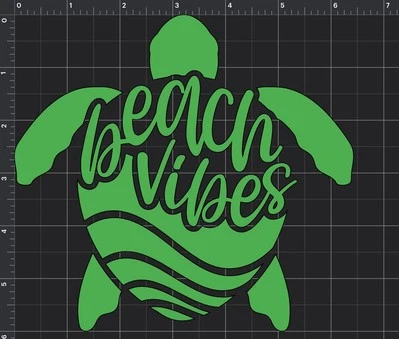"Beach Vibes" Vinyl Decal Up to 11.5" - Specify Color - See Description - Image 1 of 2