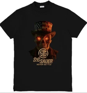 Custom SIG Never Settle Inspired Graphic T-Shirt Top Tee XS-3XL - Bild 1 von 1