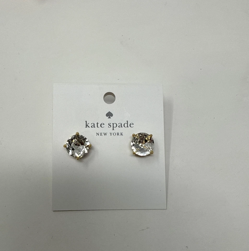 Kate Spade NY Gumdrop Stud Earrings Color Clear Gold Tone Setting T29003