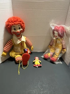 Vtg 1970’s & 1984 McDonald’s Ronald McDonald Plush Toy Doll Lot Of 3 **READ** - Picture 1 of 8