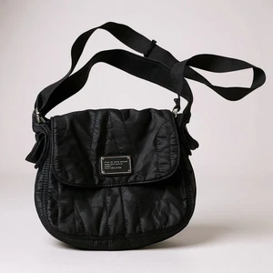 MARC JACOBS Black Nylon Embossed Convertible Crossbody Bag R $225 - Picture 1 of 11