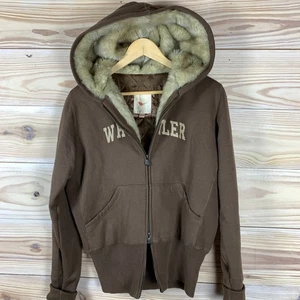 Sudadera con capucha corta forrada de piel al aire libre Y2K RedFeather Whistler esquí bebé marrón chocolate - Imagen 1 de 9