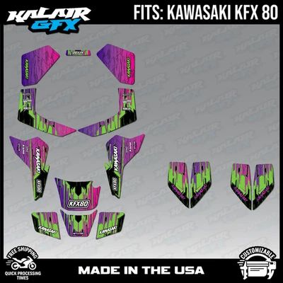 川崎KFX 80断裂系列图形套件 - 紫色 — 第 1/4 张图片