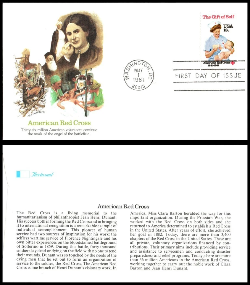 1981 American Red Cross Sc 1910 FDC Fleetwood aid nurse disaster relief charity - Image 1 of 1