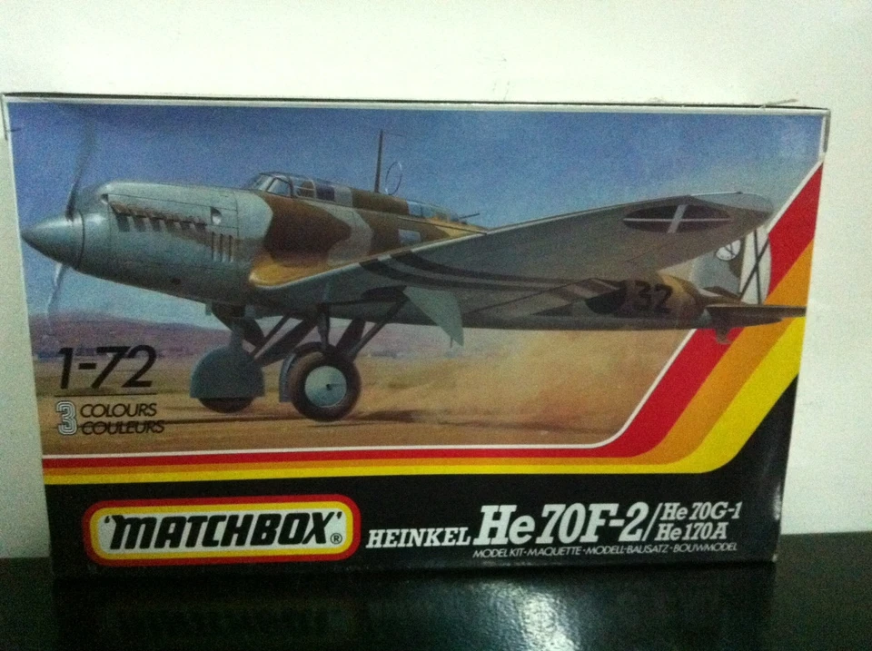Matchbox Kit di Montaggio 1:72 PK-132 Heinkel He70F-2 / 70G-1 / 170A MIB, 1989 - Immagine 1 di 1