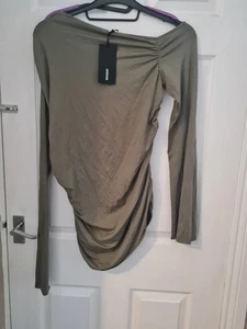 Brand New Beautiful Off The Shoulder Green Asos Ladies Top/Dress Size 14 - Picture 1 of 5