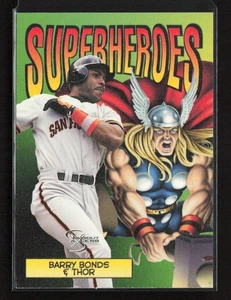 1998 SkyBox Dugout Axcess #1SH Barry Bonds / Thor SuperHeroes - Picture 1 of 2