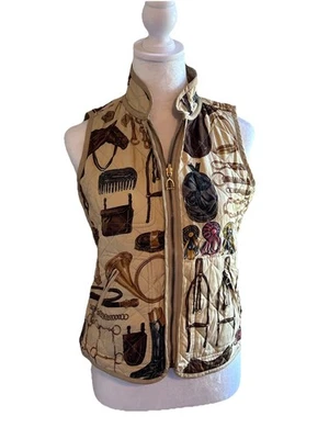 De Colección Polo Ralph Lauren Ecuestre Reversible Seda Chaleco Rodeo Caballo Talla Pequeña Foto 1 de 4