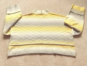 Anthropologie Pilcro Cropped Striped Mock Neck Sweater Ombre Knit  XL NWT - Picture 1 of 9