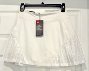 Women's Under Armour Heatgear Size XS Golf Skort Solid White, Pleated Mesh - Picture 1 of 10