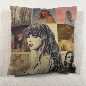 Taylor Swift Red Album Collage Throw Pillow Decorative Square Removable Case - Picture 1 of 6
