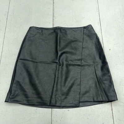 Antigua Falda Azul Marino Para Mujer Mediana Negra Imitación Cuero Mini Forrada Pull On Elegante Foto 1 de 4