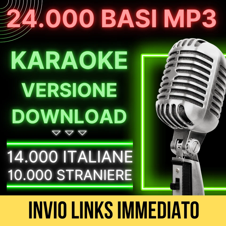 24.000 Basi per KARAOKE MP3 CON TESTO AGGIORNATE ULTIME 2025 INVIO IMMEDIATO - image 1 of 1