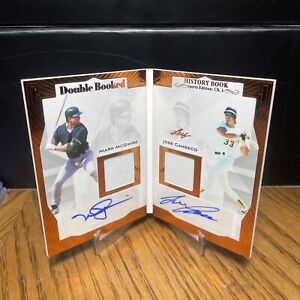 2023 Leaf History Book MARK McGWIRE JOSE CANSECO Dual Jersey Auto /25 Booklet