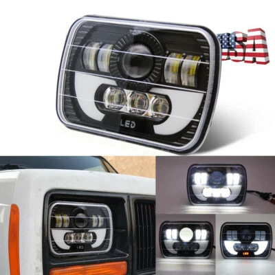 5x7 7x6" inch LED Headlight DRL Hi/Lo Beam for Ford E-100 E-150 E-250 E-350 F650 - Image 1 of 4