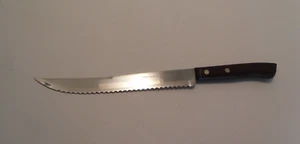 Ekco Flint Vintage Pfeilspitze Edelstahl Vanadium USA Wellenschliff Brotmesser 9,5" Klinge - Bild 1 von 7