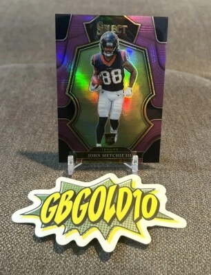 John Metchie III 2022 Panini Select Purple Prizm Premier Level /75 Texans RC - Image 1 of 3