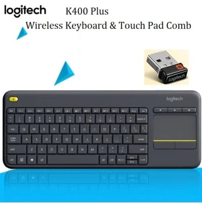 Logitech Wireless Keyboard K400 Plus PC-to-TV Control Touch Pad mouse comb  - image 1 of 4