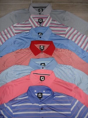 LOT 7 - FOOTJOY STRIPED/SOLID POLY/SPANDEX, 100% POLY. S/S POLO SHIRT W/LOGOS M - Image 1 of 4