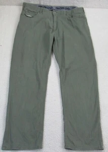 Iron Co Hose Herren 39x30 vorne flach gerades Bein Stretch olivgrün Etikett 40x32 - Bild 1 von 18