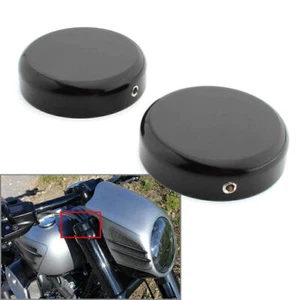 For HARLEY SOFTAIL STREET BOB 2018-2020 FXBB 2x Black Upper Fork Stem Nut Cap - Picture 1 of 8