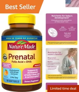 Complete Prenatal Multivitamin with DHA & Folic Acid - 90 Softgels, Made in USA - Picture 1 of 10