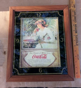 Vintage Coke Coca Cola Mirror Clock Victorian Woman Scene 1980’s? - Picture 1 of 4