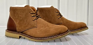 Vance Co. Men's Size 8 Orson Tan Lace Up Round Toe Faux Suede Chukka Boots - Picture 1 of 7