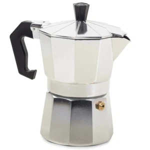 Caffettiera In Alluminio Moka 3 Tazze Argento #HA0007 - Foto 1 di 7